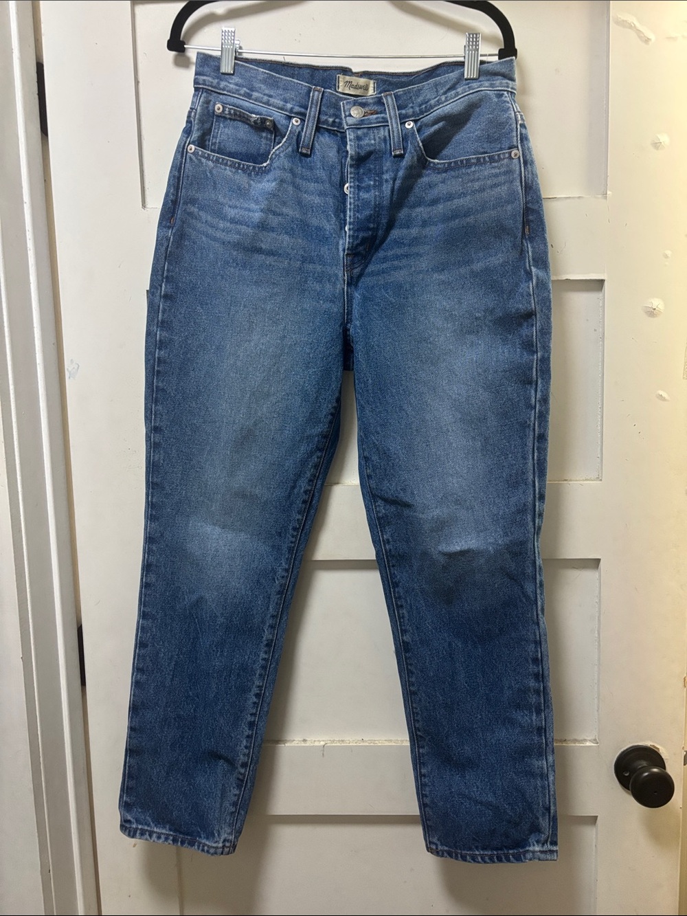 Madewell Straight Leg Jeans in Medium Blue Wash